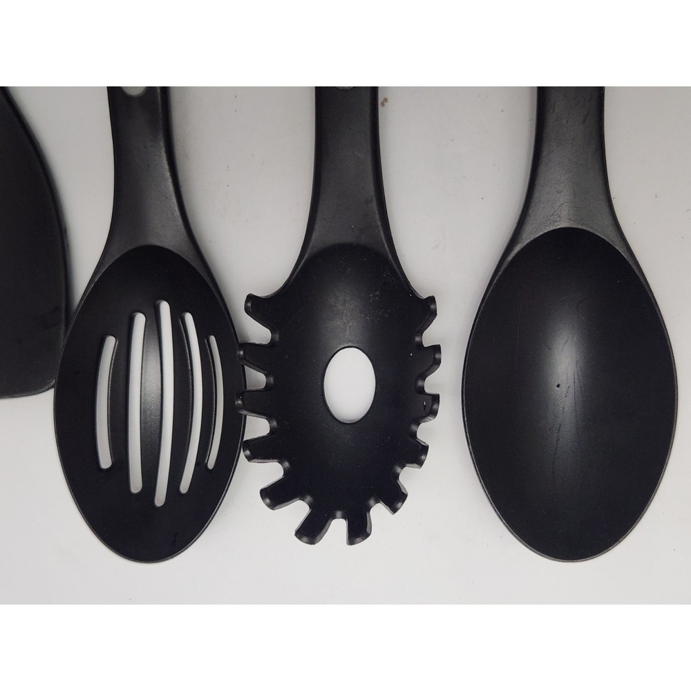 Calphalon Nylon Kitchen Utensil Set Spoon Spatula Black Gray Lot Of 5 - Picture 4 of 5